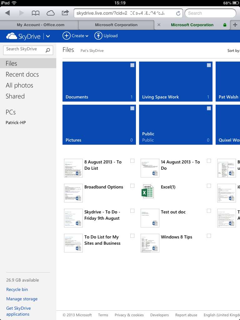 SkyDrive - documents