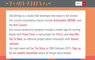 Storythings-homepage