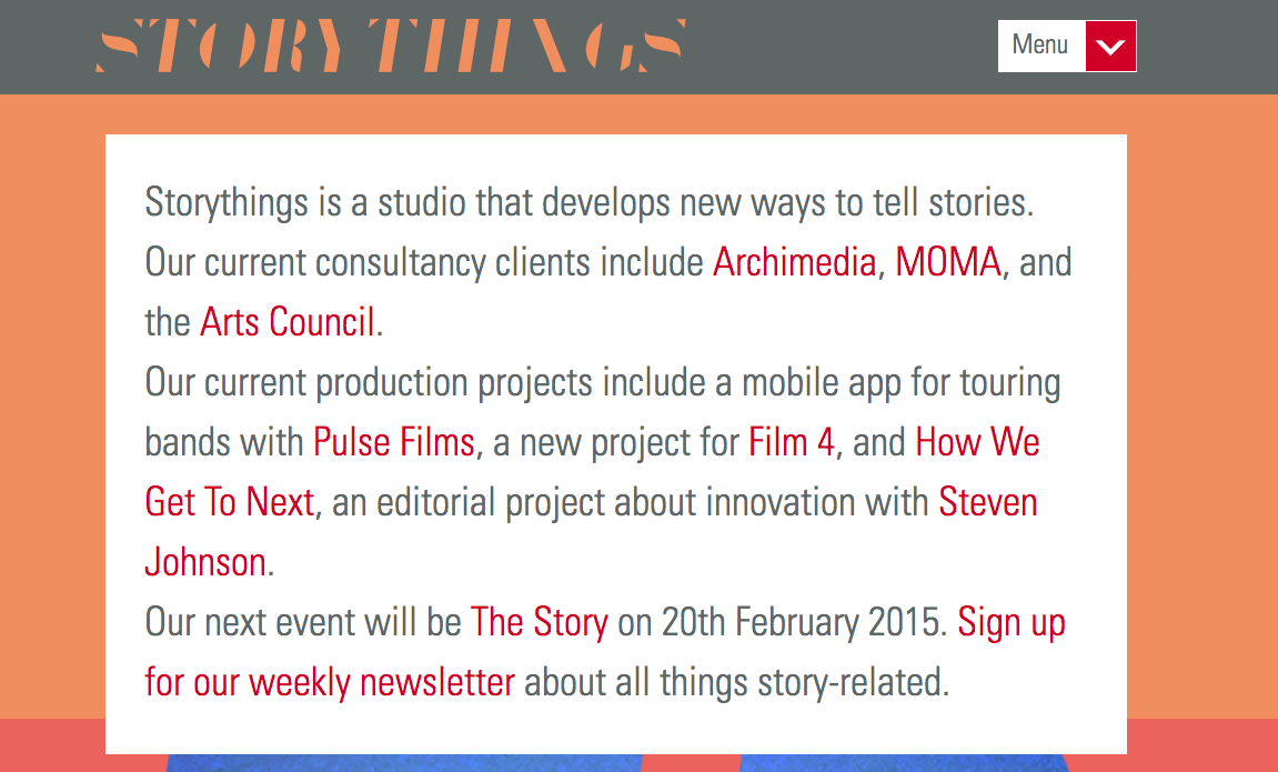 Storythings-homepage