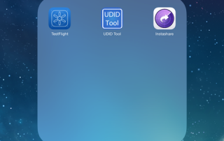 App Testing folder on iPad Air