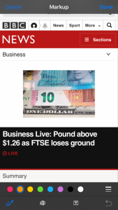 Annotating iOS 10 screenshots with Markup editor