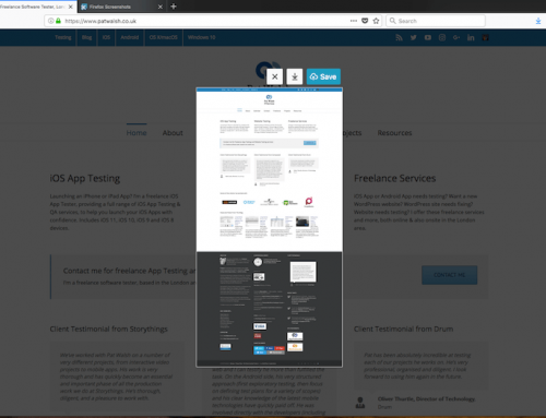 Firefox Quantum browser’s built-in screenshots tool